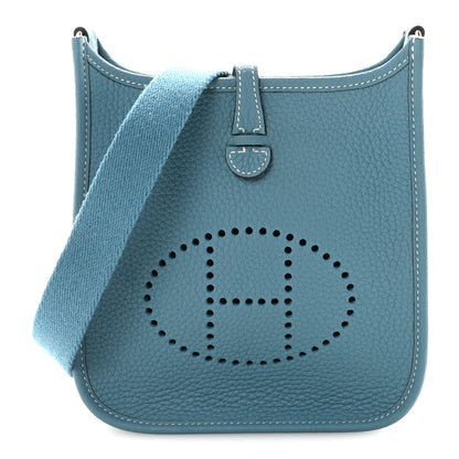 Hermes Taurillon Clemence Evelyne TPM New Blue Jean 1 of 11