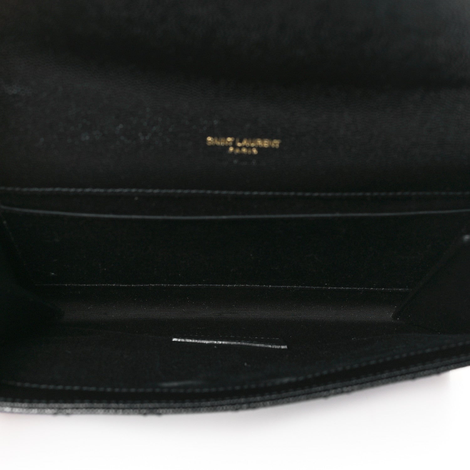 Saint Laurent Grain De Poudre Textured Mixed Matelasse Triquilt Monogram Clutch Black 5 of 10