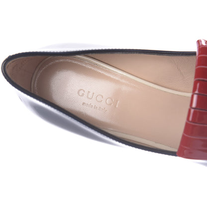 Gucci Vernice Studded GG Marmont Fringe 50mm Loafer Pumps 36 Blue Agata Hibiscus Red Mystic White 10 of 12