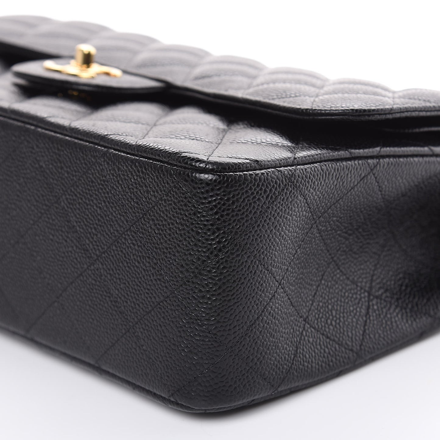 Caviar Quilted Jumbo Double Flap Black
