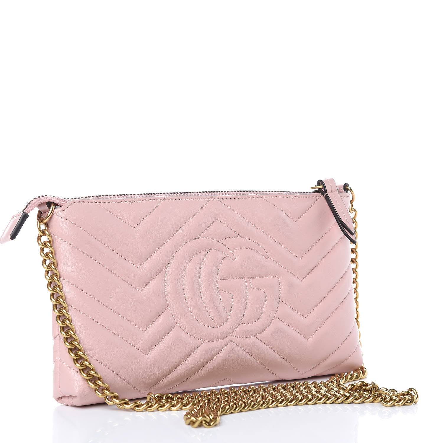 Gucci Calfskin Matelasse Mini GG Marmont Chain Bag Perfect Pink 3 of 10
