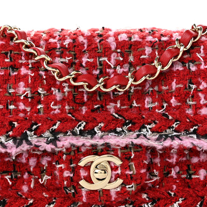 Chanel Tweed Quilted Mini Rectangular Flap Red Pink Multicolor 8 of 10