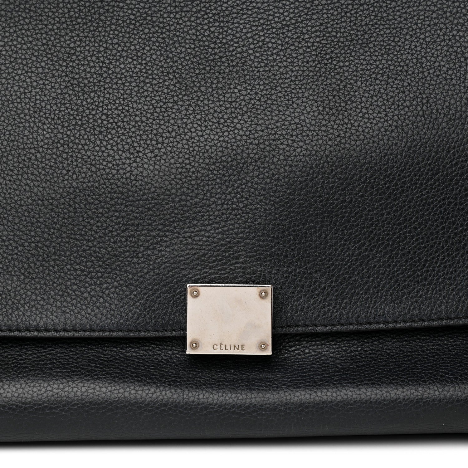 Celine Drummed Calfskin Suede Medium Trapeze Black 8 of 12