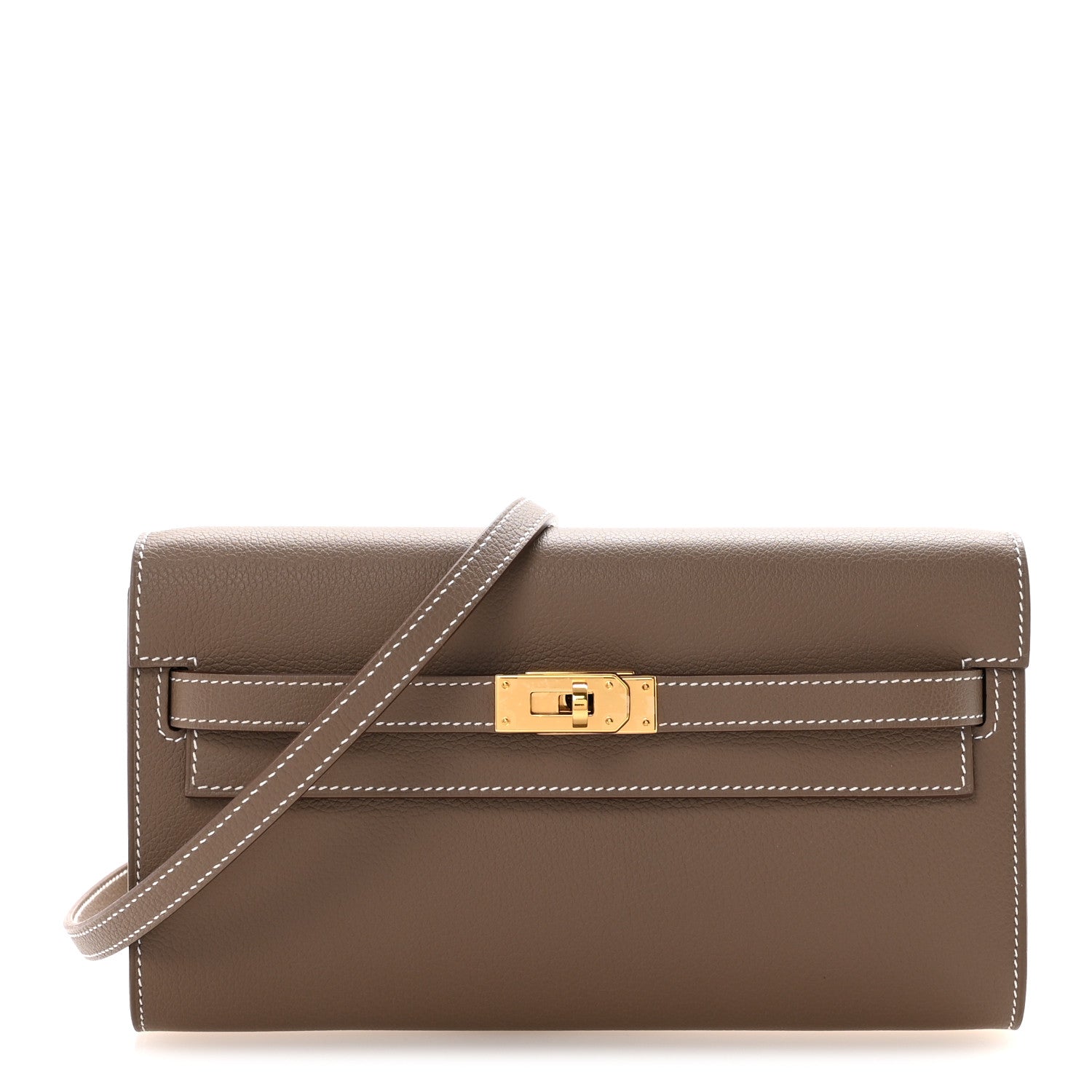 Hermes Evercolor Kelly Wallet To Go Etoupe 1 of 10