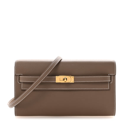 Hermes Evercolor Kelly Wallet To Go Etoupe 1 of 10