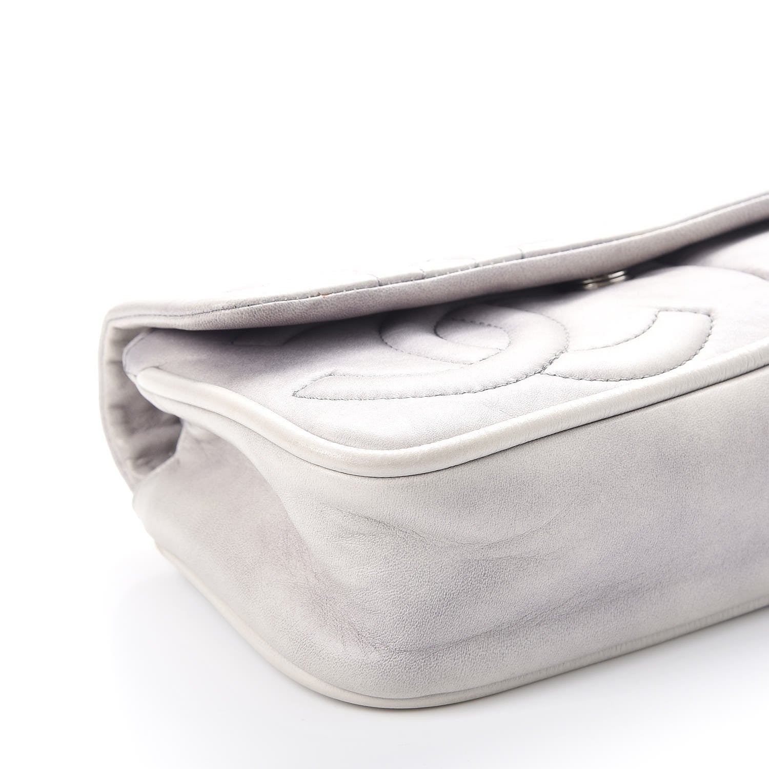 Chanel Lambskin Diagonal CC Chain Flap Grey 11 of 12