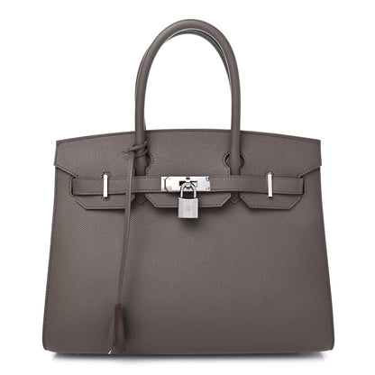 Hermes Epsom Birkin Sellier 30 Etain 2 of 18