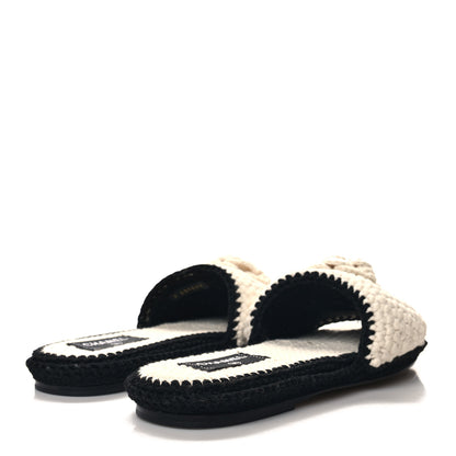Chanel Crochet Mules 41 Ivory Black 4 of 9