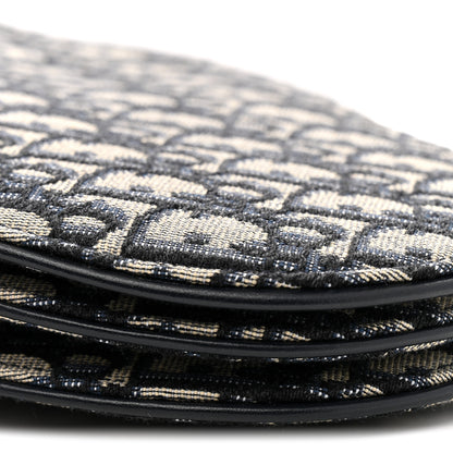 Christian Dior Oblique Saddle Pouch With Strap Navy Blue 10 of 12