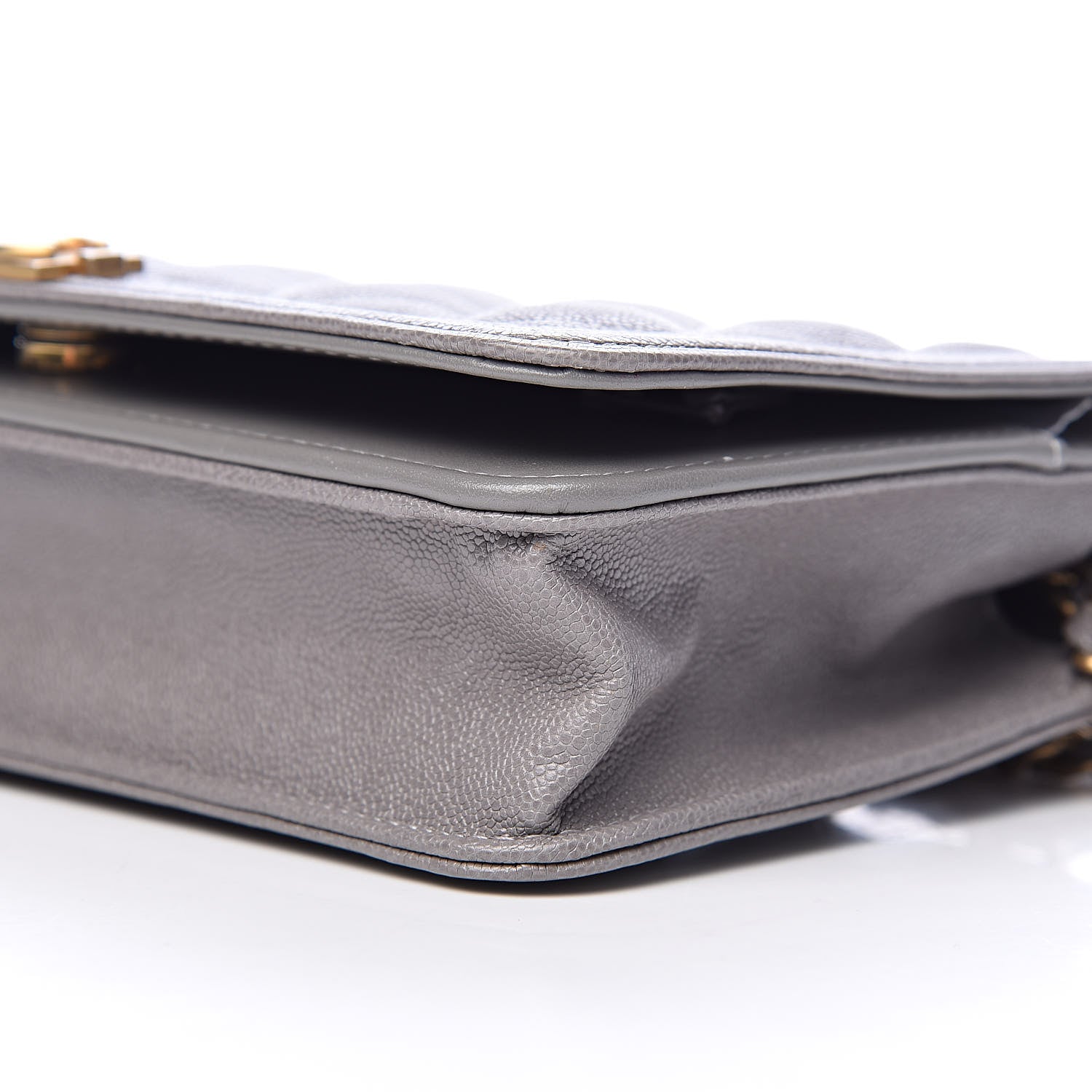 Chanel Caviar Quilted Boy Wallet On Chain WOC Grey 10 of 11