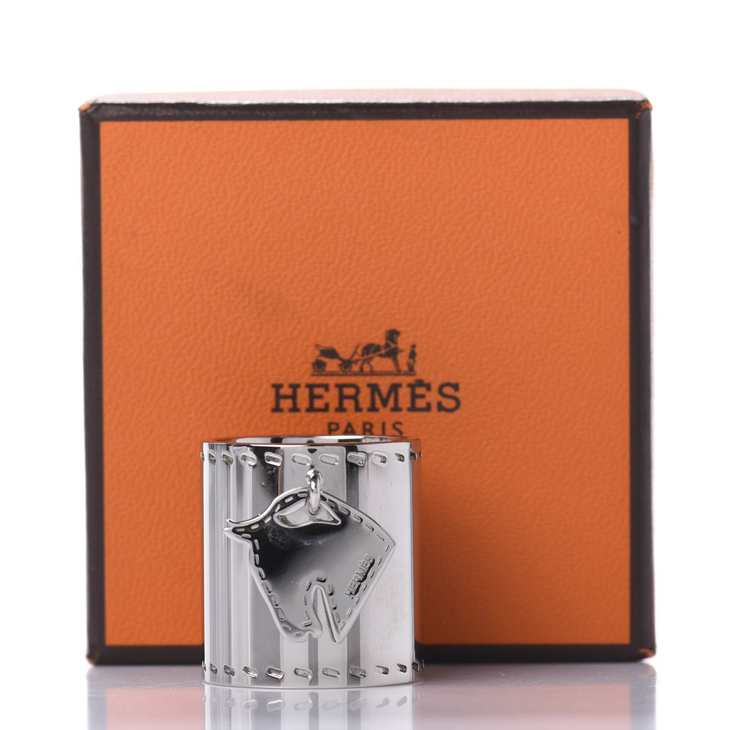 Palladium Tete de Cheval Horse Charm Scarf Ring