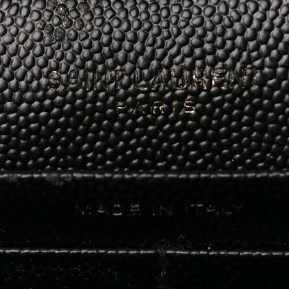Saint Laurent Grain De Poudre Matelasse Chevron Monogram Chain Wallet Black 9 of 11
