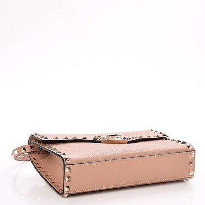 Valentino Garavani Pebbled Calfskin Medium Rockstud Flip Lock Crossbody Bag Skin Sorbet 4 of 7