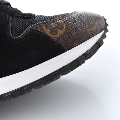 Louis Vuitton Suede Monogram Run Away Sneakers 38 Black 10 of 16