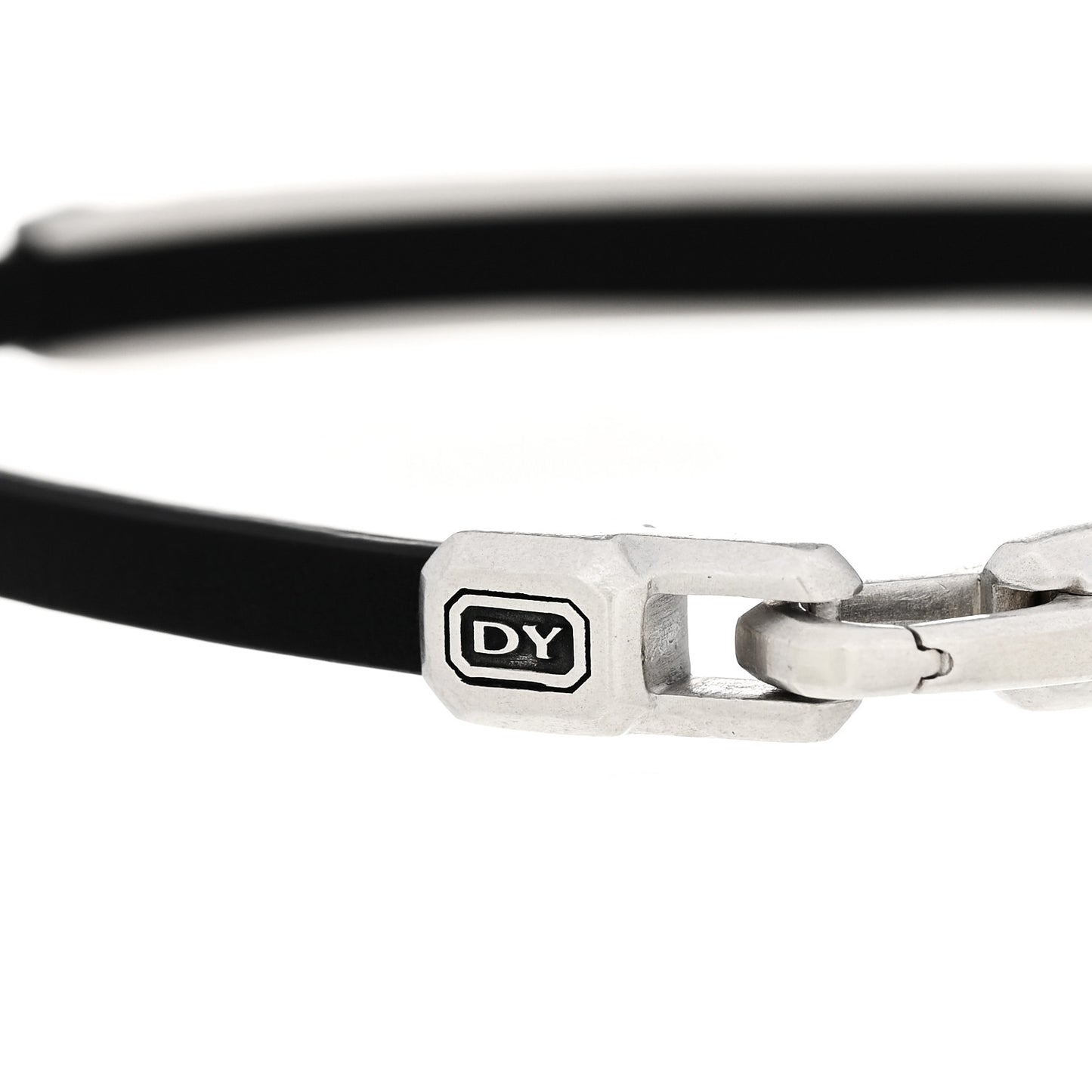 Sterling Silver Emerald Leather Mens 4mm Streamline ID Bracelet