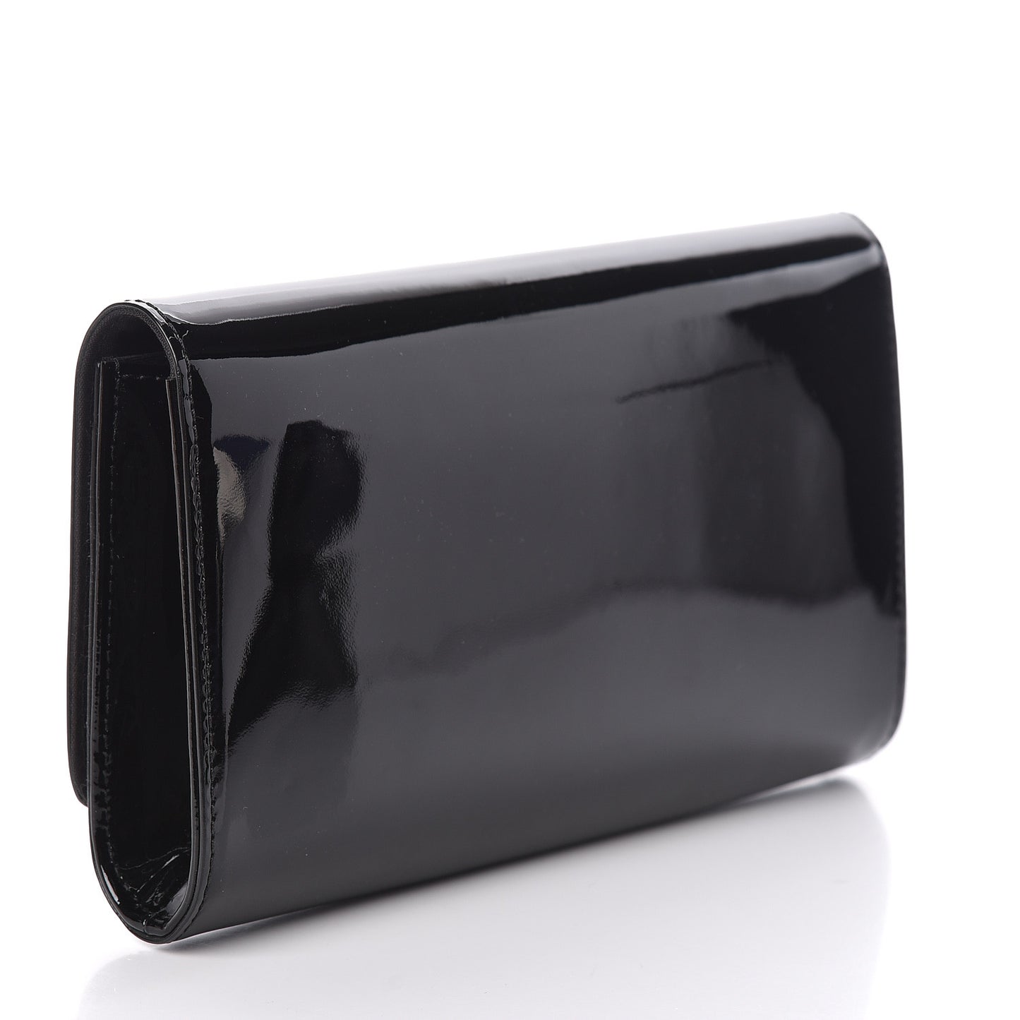 Patent Louise Clutch Black