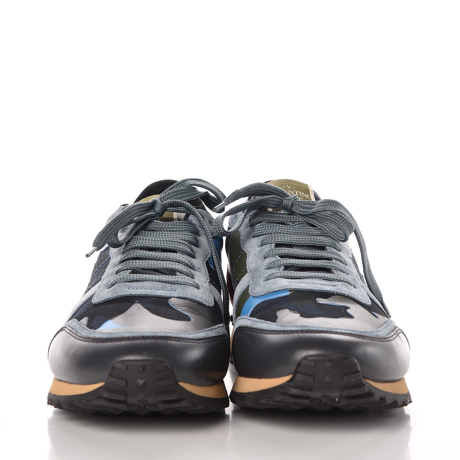 Valentino Garavani Nappa Suede Camouflage Mens Rockrunner Sneakers 45 Multicolor 2 of 10