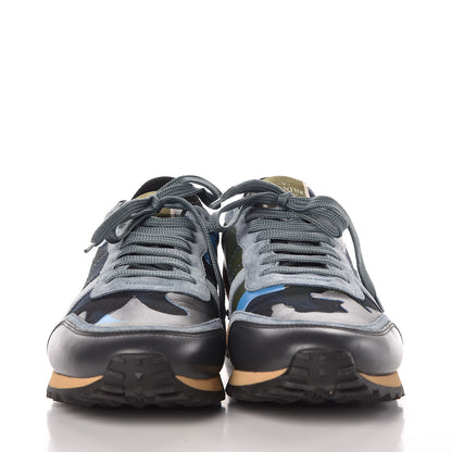 Valentino Garavani Nappa Suede Camouflage Mens Rockrunner Sneakers 45 Multicolor 2 of 10