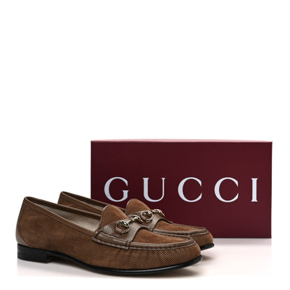 Gucci Corduroy Womens 1953 Horsebit Loafers 40 Velvety Camel 10 of 10