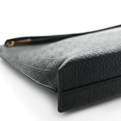 Loewe Calfskin Embossed Repeat T Pouch Black 9 of 10