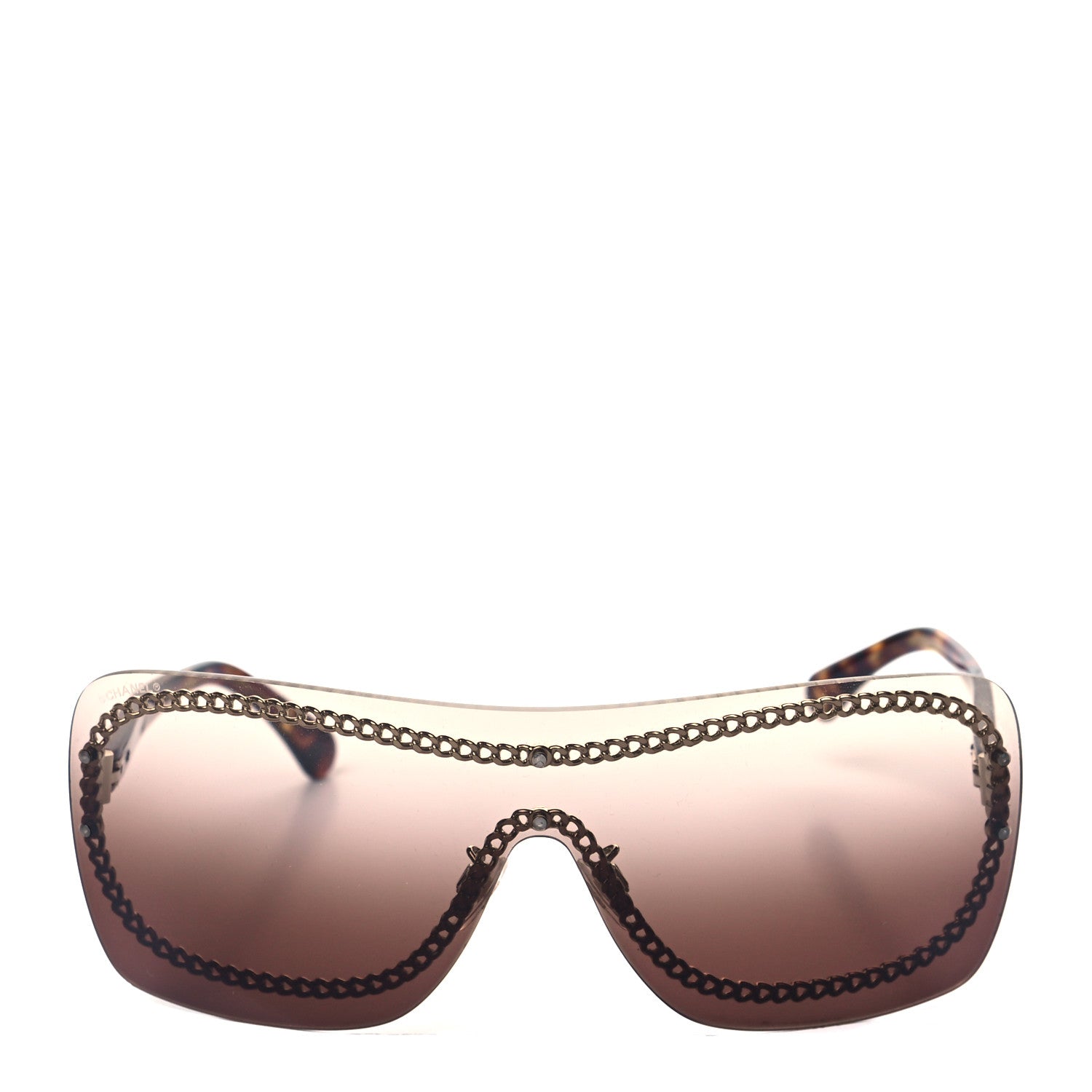 Chanel Rimless Shield Sunglasses 4243 Gradient Tortoise 2 of 7