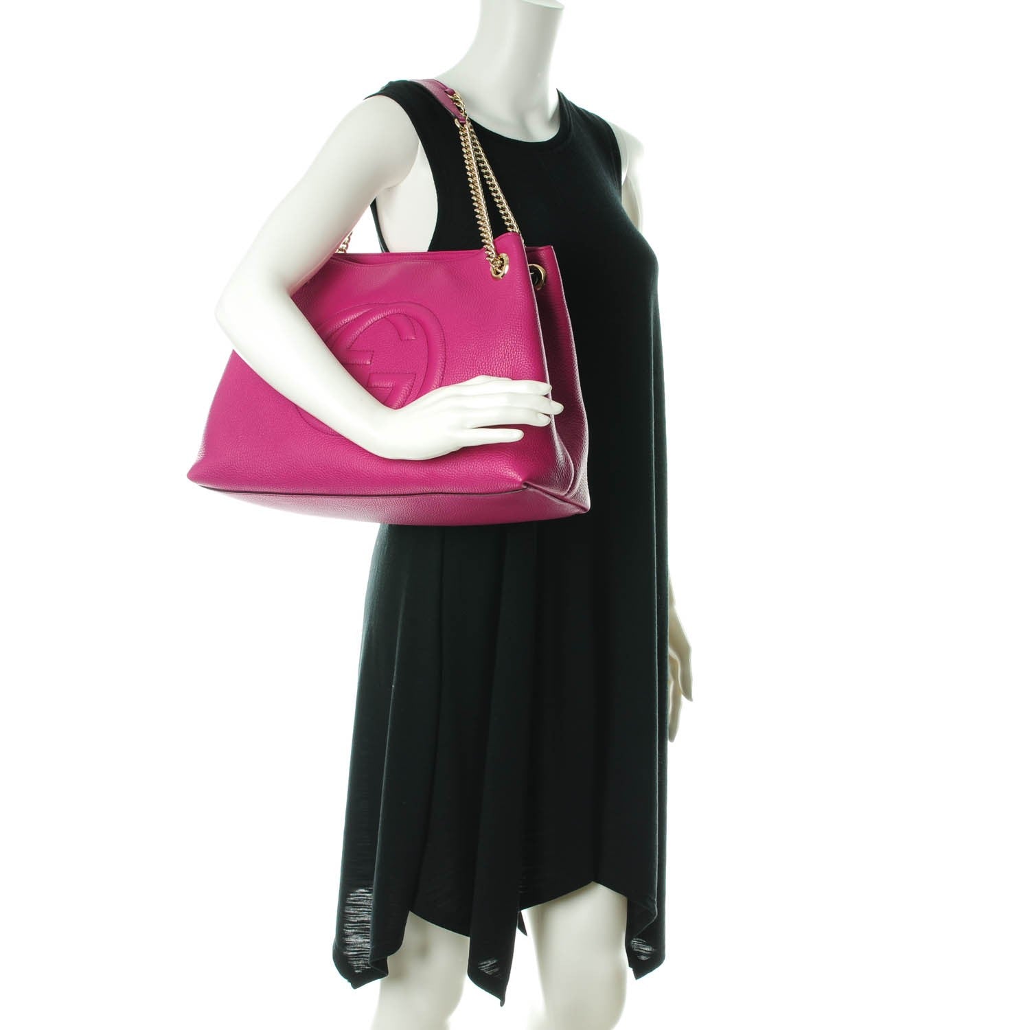 Gucci Cellarius Calfskin Medium Soho Chain Shoulder Bag Bright Bouganville 2 of 7