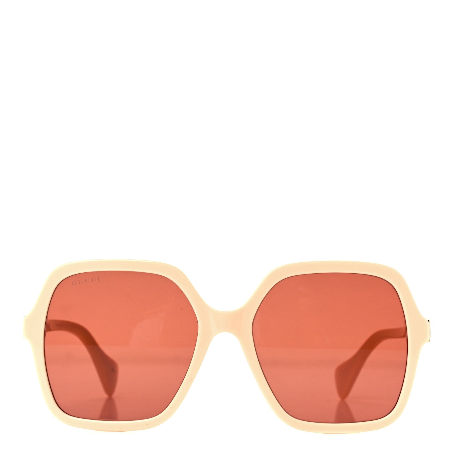 Gucci Acetate Oversize Rectangle Frame GG1072SA Sunglasses Shiny Solid Powder Pink Ivory 2 of 8
