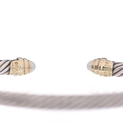 David Yurman Sterling Silver 14K Yellow Gold Pearl 5mm Cable Classics Petite Color Bracelet 4 of 4