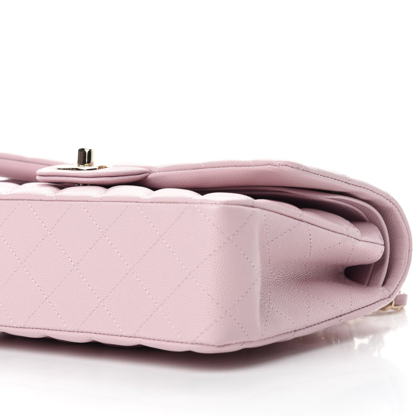 Caviar Quilted Medium Double Flap Light Pink