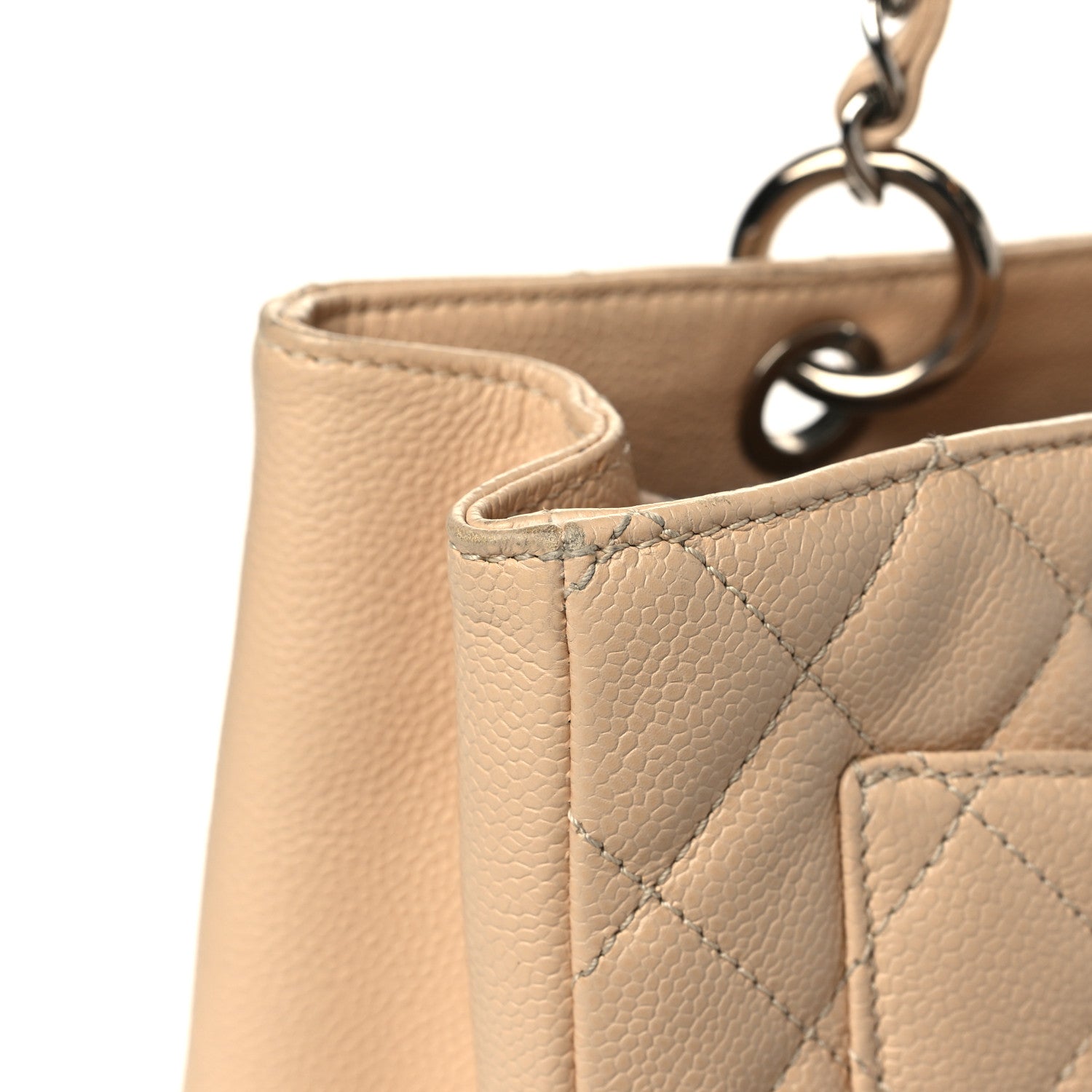 Chanel Caviar Quilted Grand Shopping Tote GST Beige Clair 17 of 18