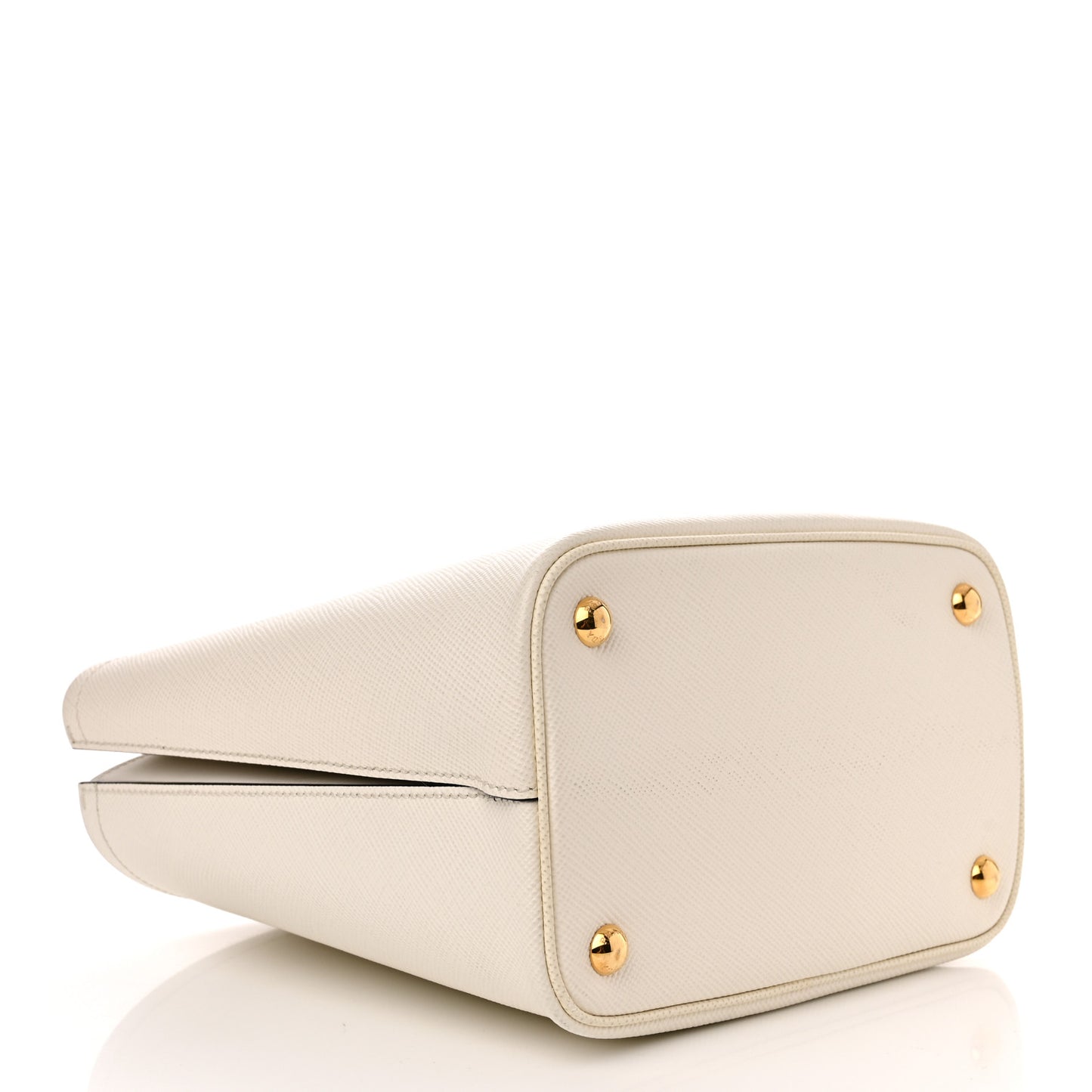 Saffiano Cuir Medium Panier Bucket Bag Bianco Black