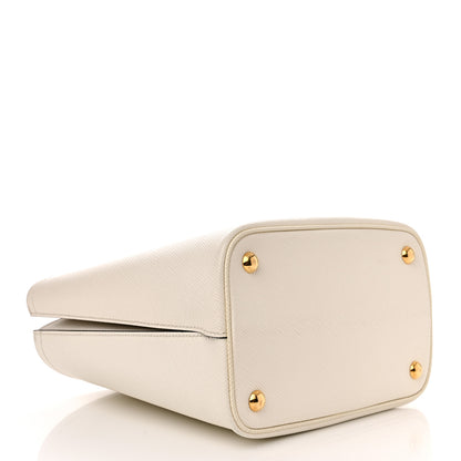 Prada Saffiano Cuir Medium Panier Bucket Bag Bianco Black 4 of 9