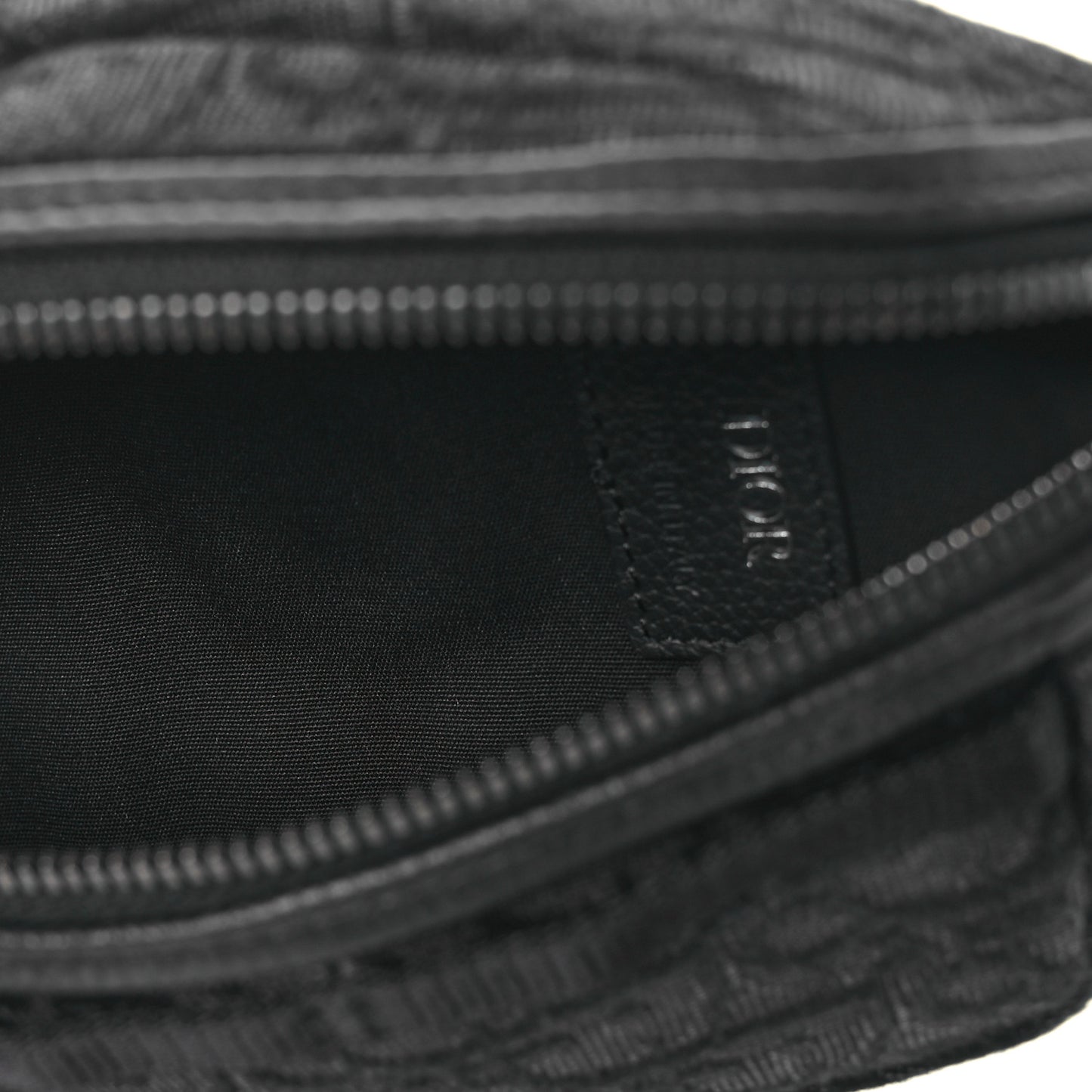 Grained Calfskin Oblique Scarab Sling Bag Black