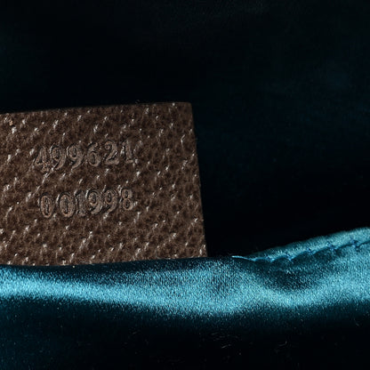 Gucci GG Supreme Monogram Textured Dollar Calfskin Web Small Ophidia Dome Shoulder Bag Beige Ebony New Acero 7 of 9