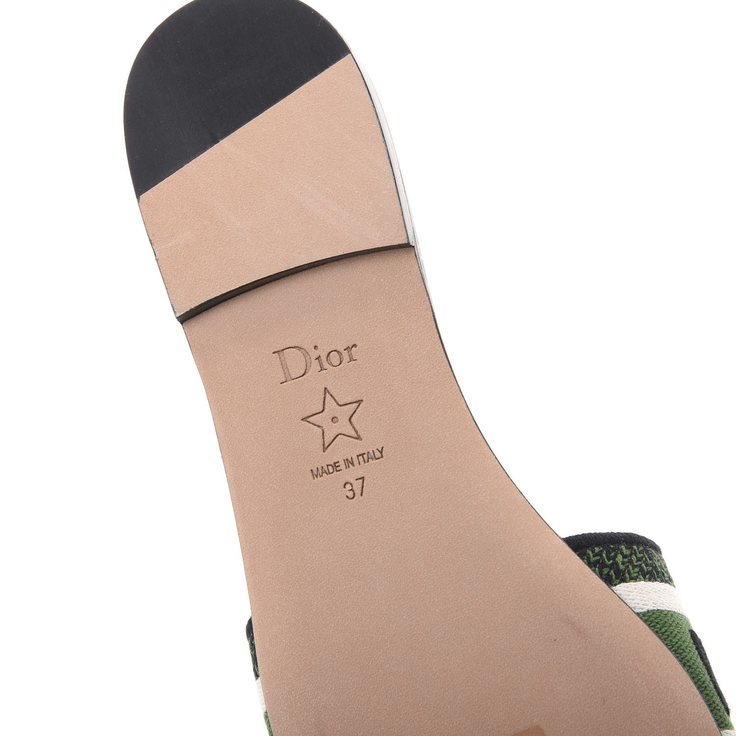 Christian Dior Canvas Embroidered Animals Dway Mules Slide Sandals 37 Green 6 of 9