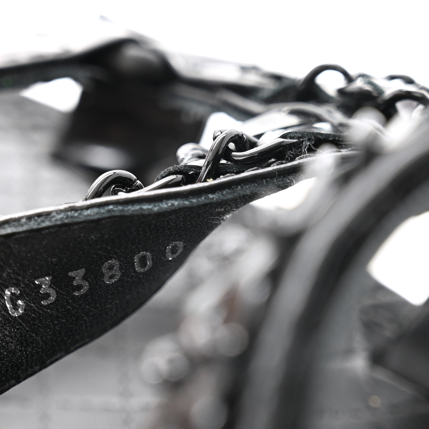 Chanel Lambskin Chain Sandals 39.5 Black 5 of 9