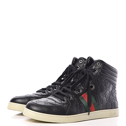 Gucci Guccissima Web High Top Sneakers 9.5 Black 3 of 11