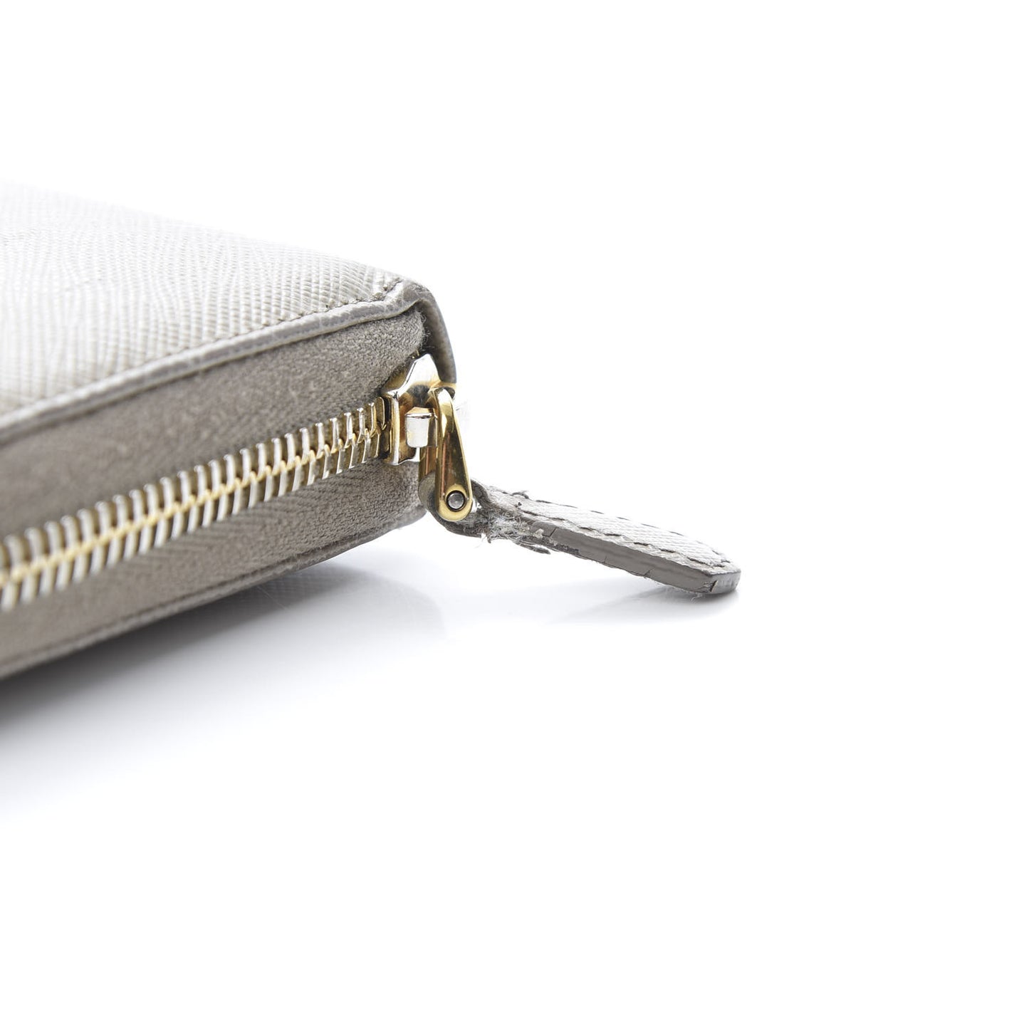 Saffiano Metal Zip Around Wallet Argilla