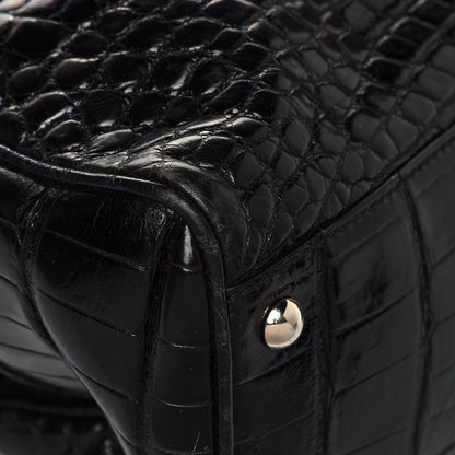 Gucci Crocodile Peggy Braided Tote Black 9 of 15