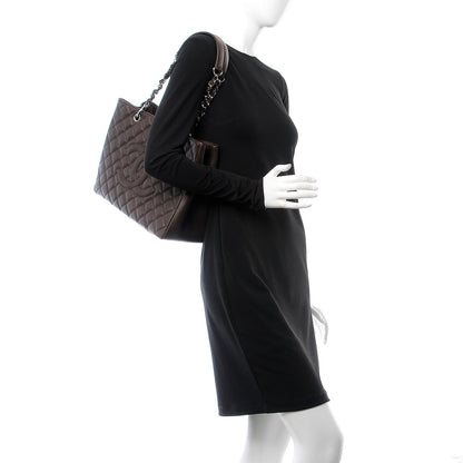 Chanel Caviar Quilted Grand Shopping Tote GST Dark Brown 2 of 12