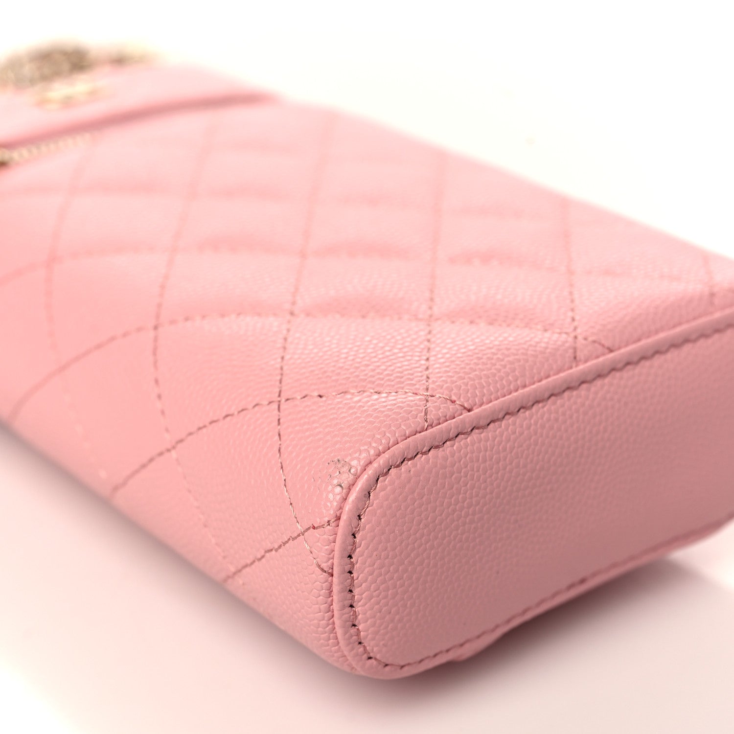 Chanel Caviar Quilted Phone Holder With Chain Pink 8 of 10