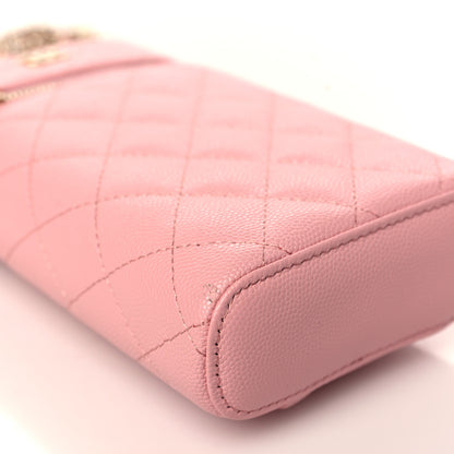 Chanel Caviar Quilted Phone Holder With Chain Pink 8 of 10