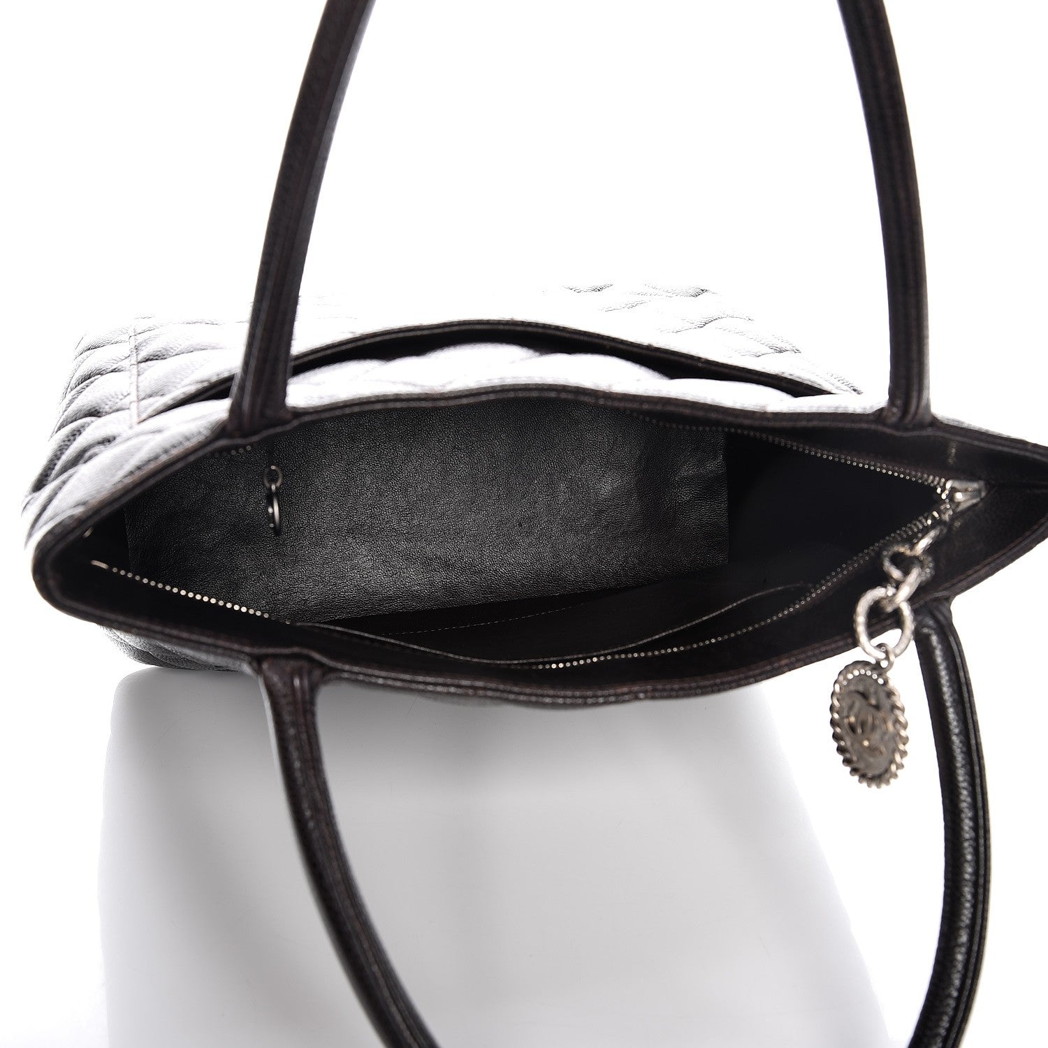 Chanel Caviar Quilted Medallion Tote Dark Brown 5 of 14