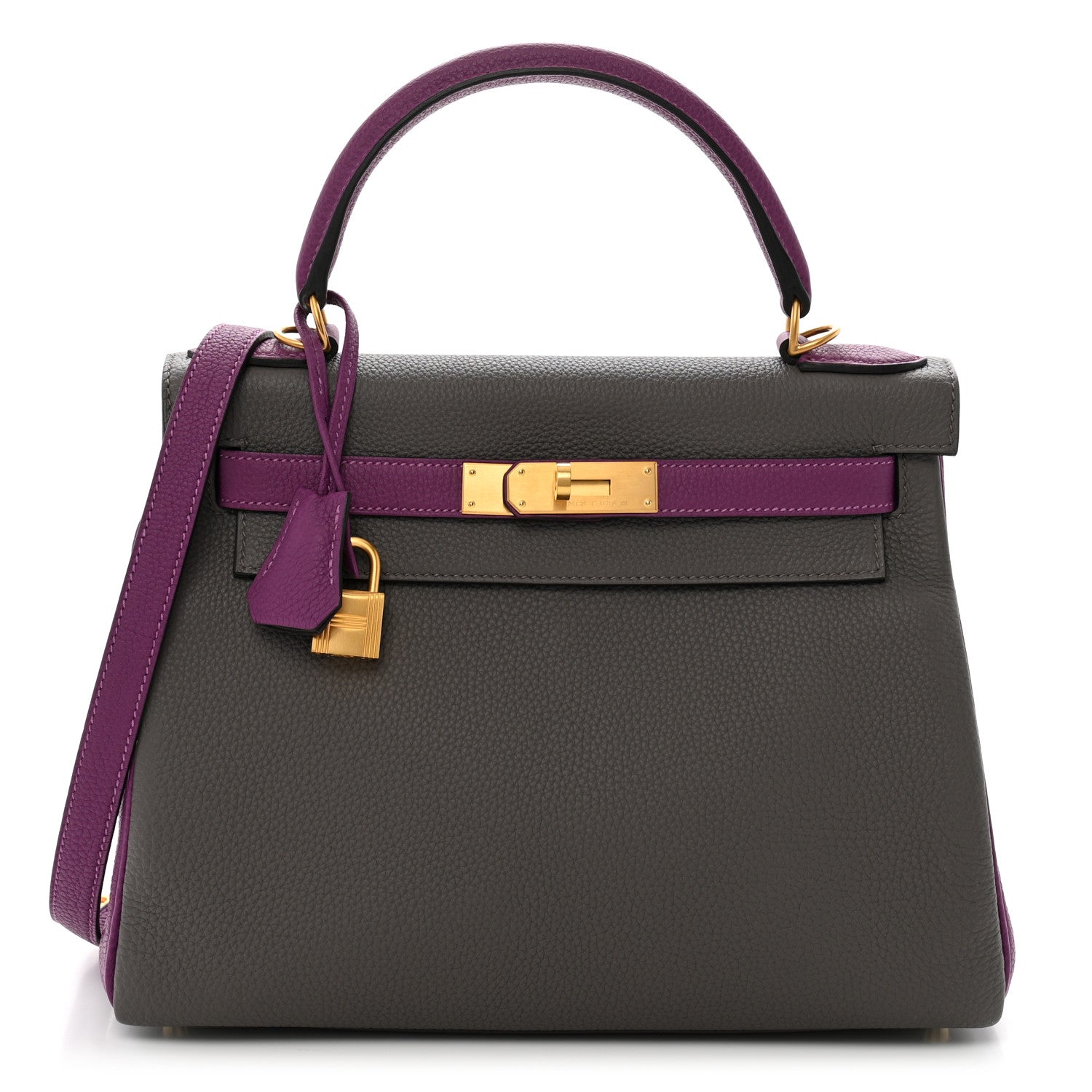 Hermes Togo Horseshoe Kelly Retourne 28 Etain Anemone 1 of 13