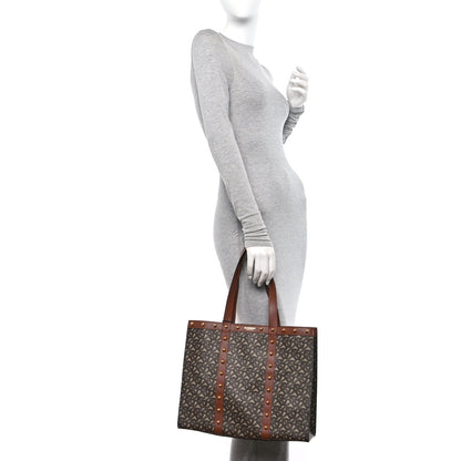 Burberry E-Canvas Monogram Studded Small Book Tote Tan Tan 2 of 10
