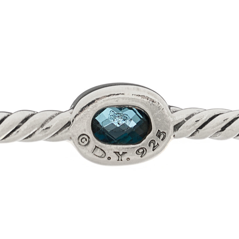 Sterling Silver Hampton Blue Topaz Color Classics Bangle Bracelet Set of 2