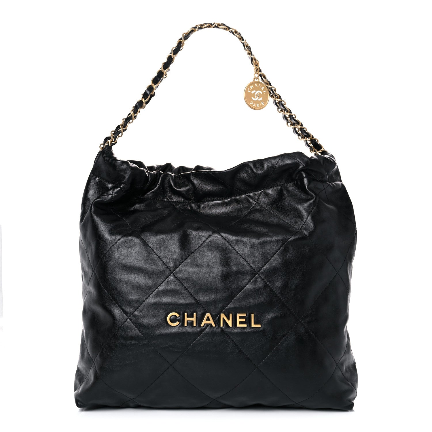 Chanel Shiny Calfskin Quilted Chanel 22 Black 1 of 9