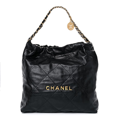 Chanel Shiny Calfskin Quilted Chanel 22 Black 1 of 9