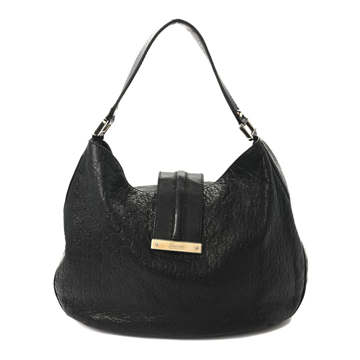 Gucci Guccissima Large New Ladies Web Hobo Black 1 of 10