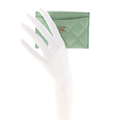 Chanel Caviar Quilted Card Holder Light Green 2 of 8